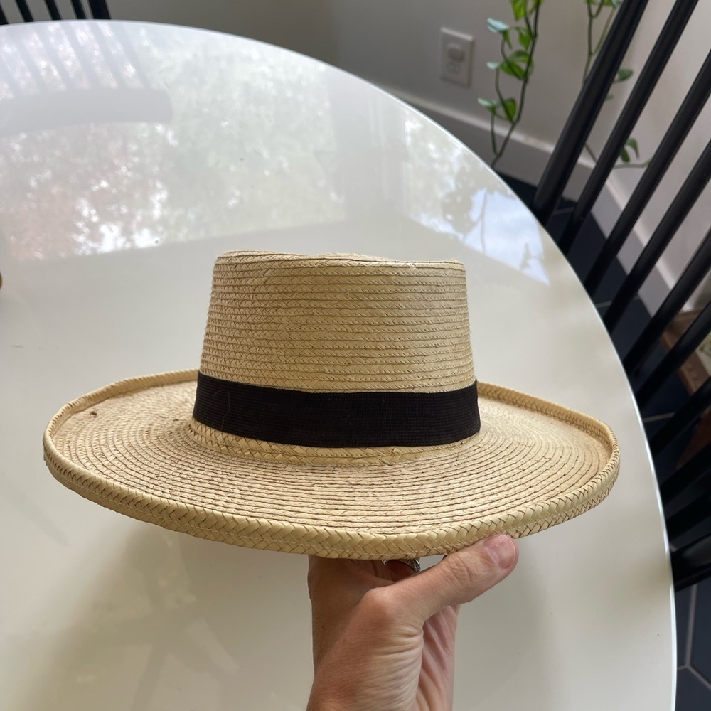 Stylish Straw Hat with Black Band